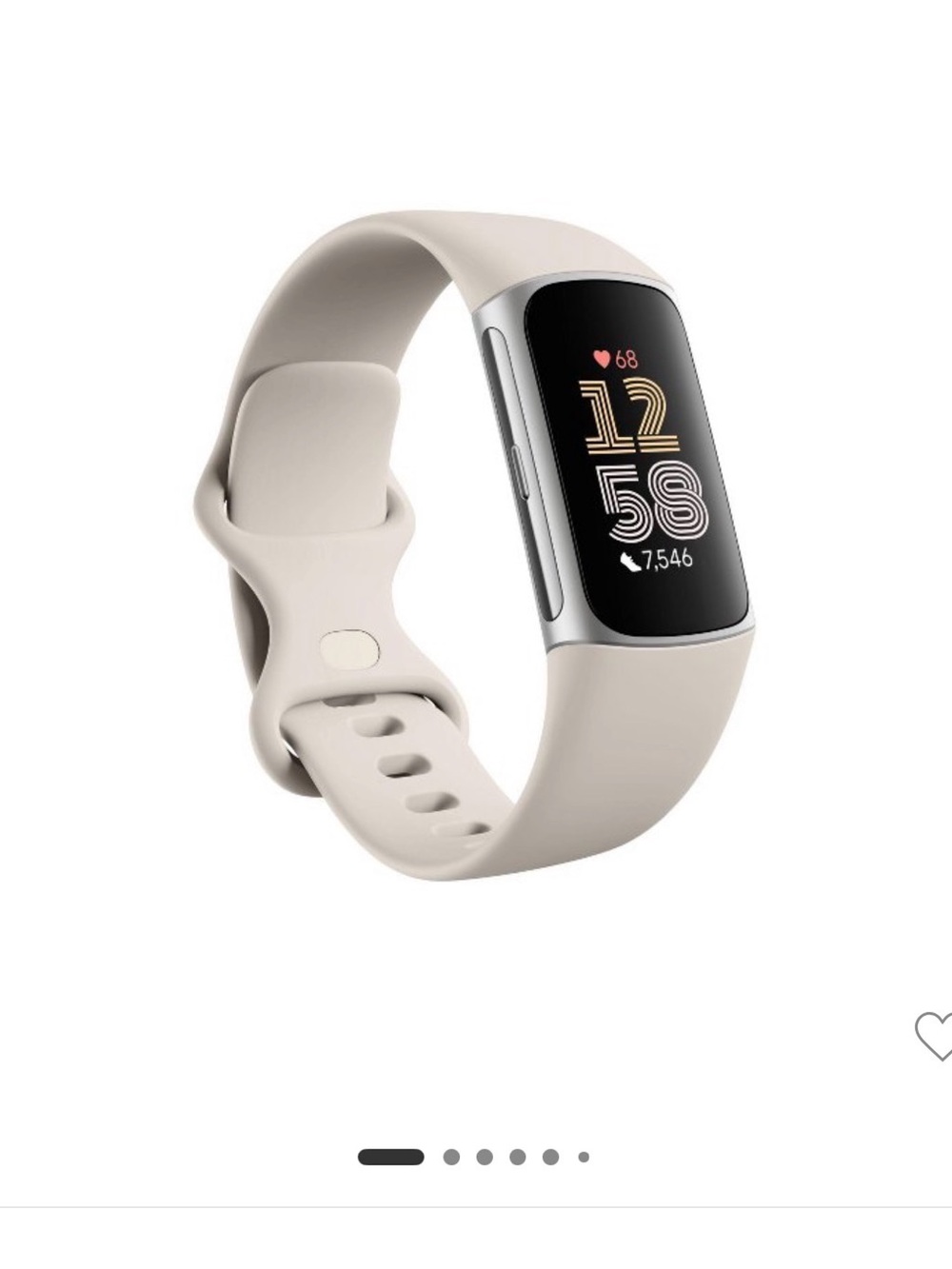fitbit Charge 6 Smart Fitness Tracker - Porcelain Band, Silver Case